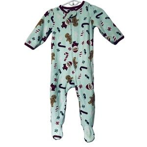Child of Mine | Christmas Mint Green Gingerbread Footie 6-9mos